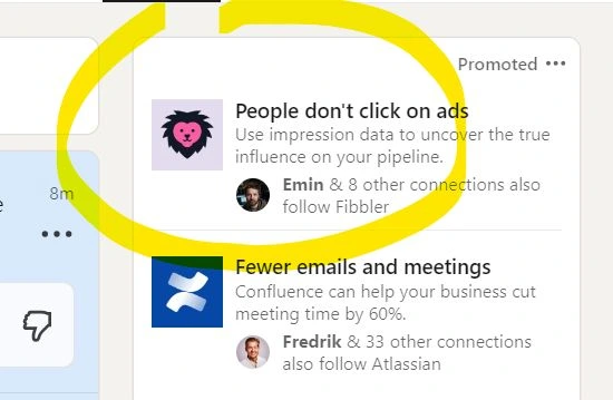 Example of LinkedIn text ads