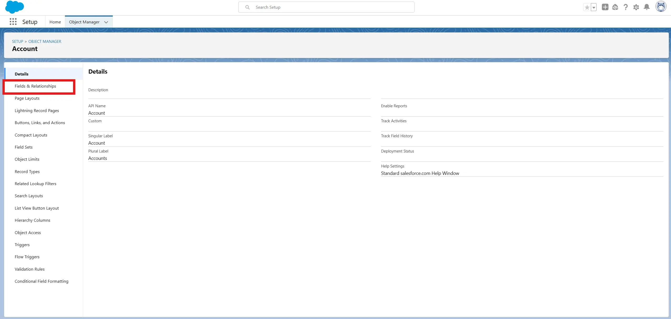 Account Fields and Relationships