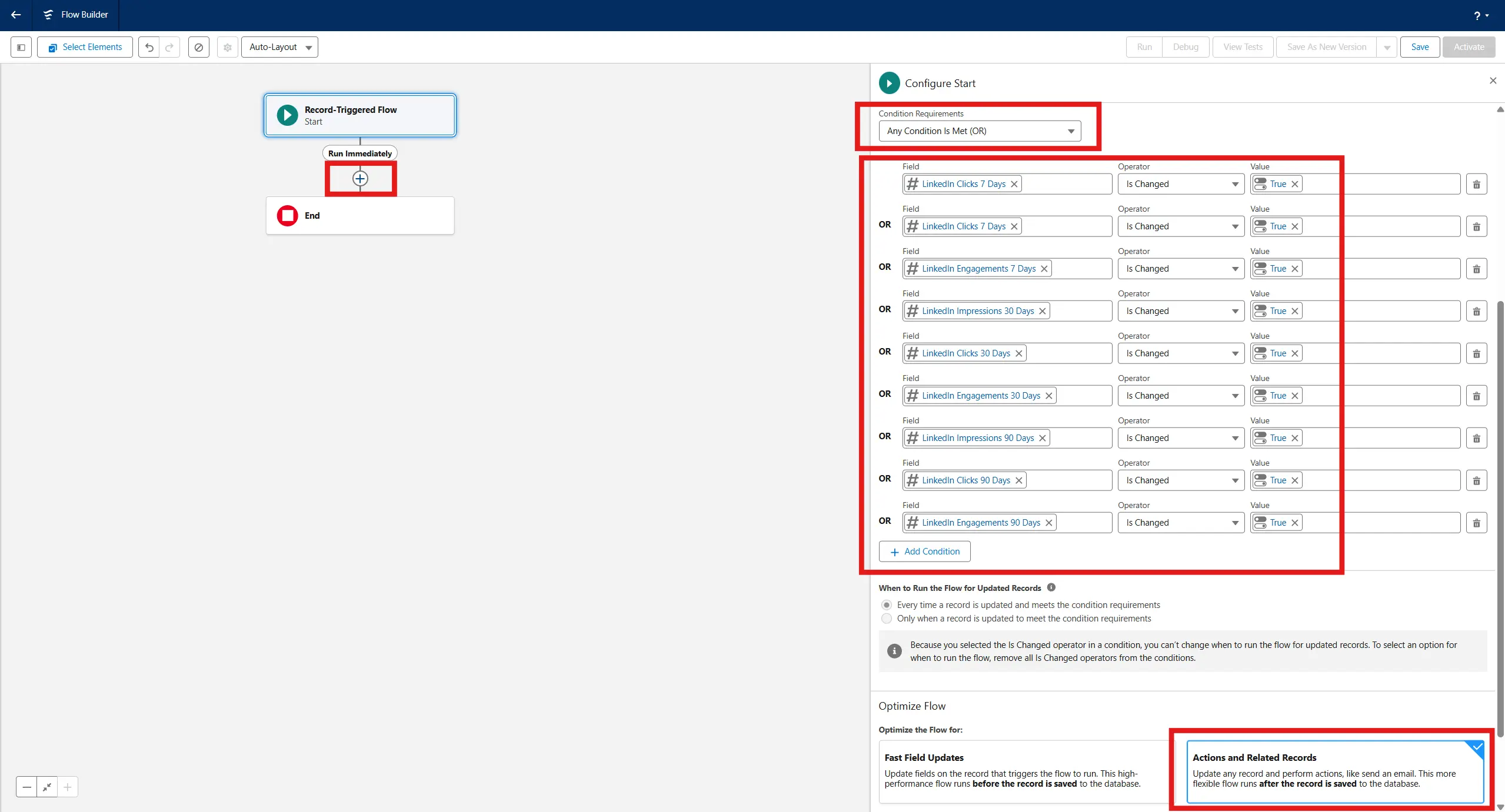 Flow optimize for Actions and Related Records