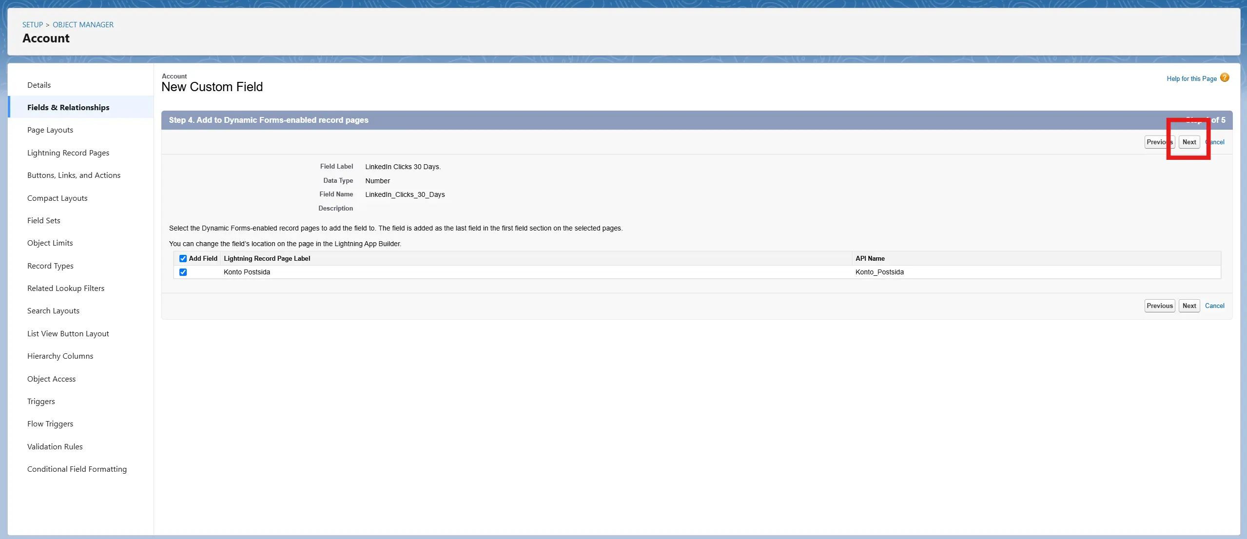 Lightning pages selection for field visibility