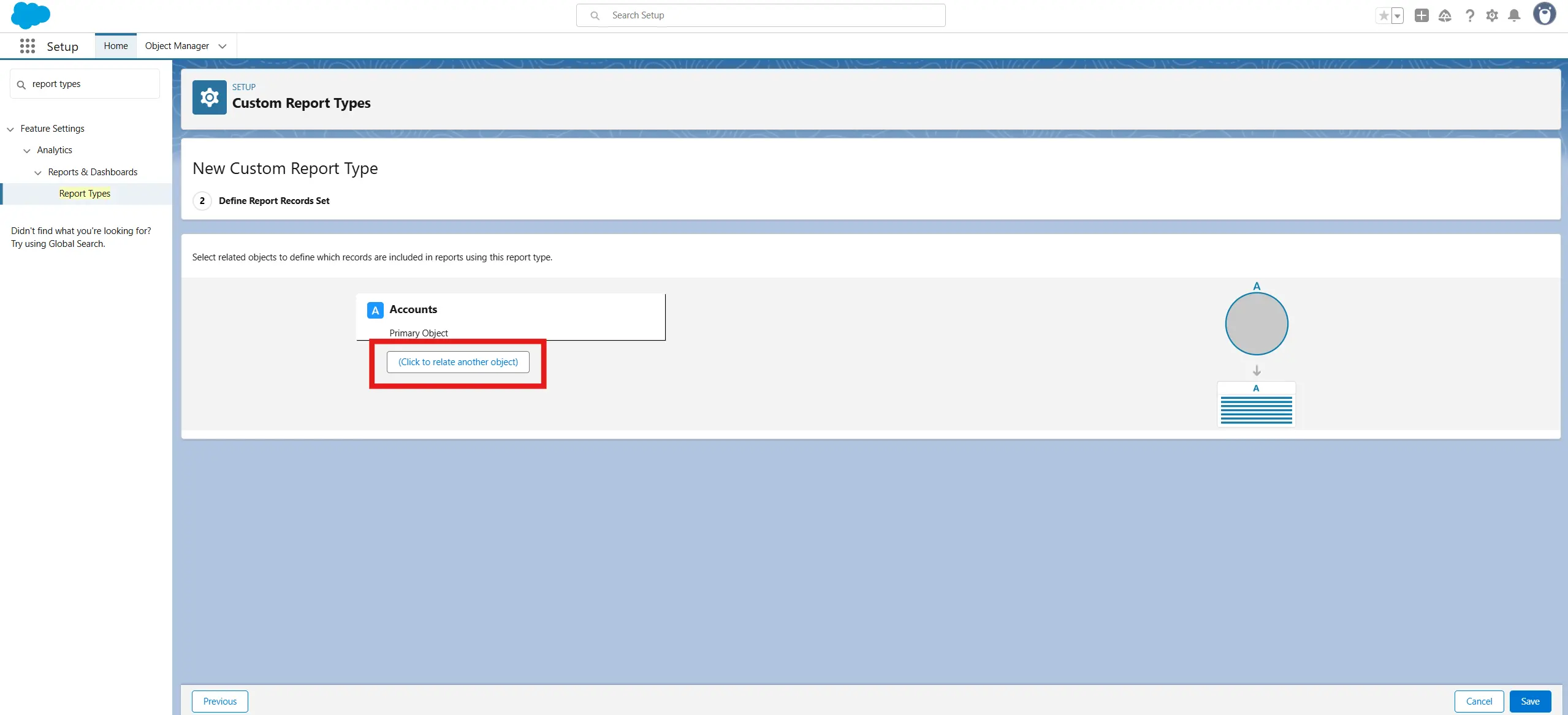 Relate to another object in Report Type