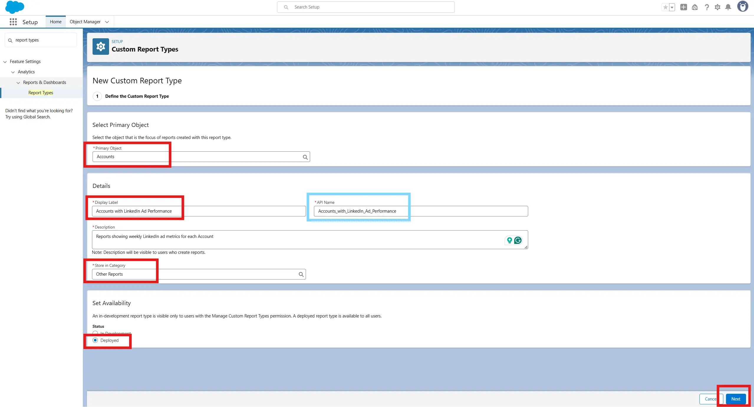 Report Type Details