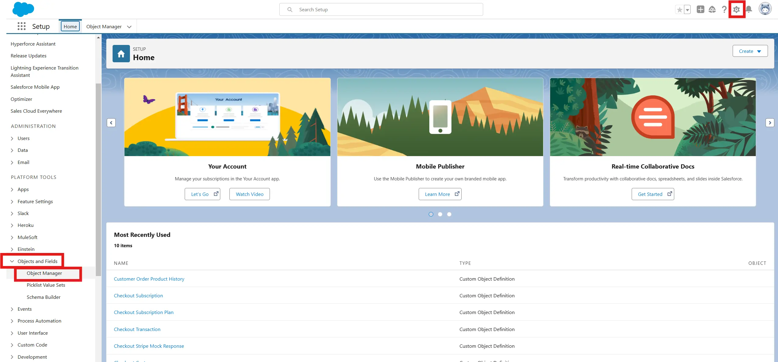 Salesforce Setup Object Manager