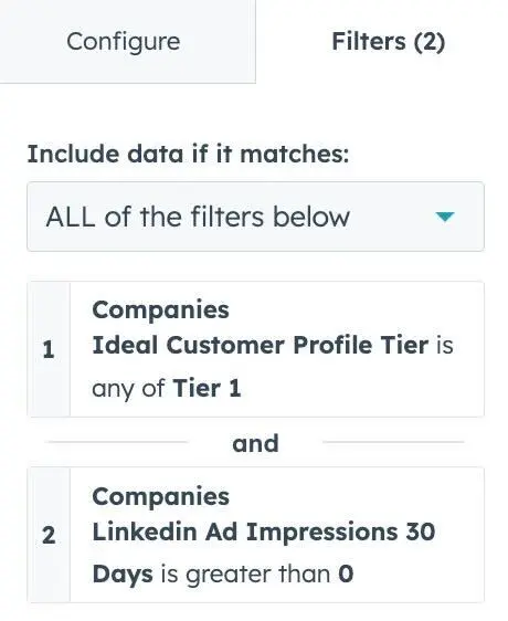 Dashboard setup example